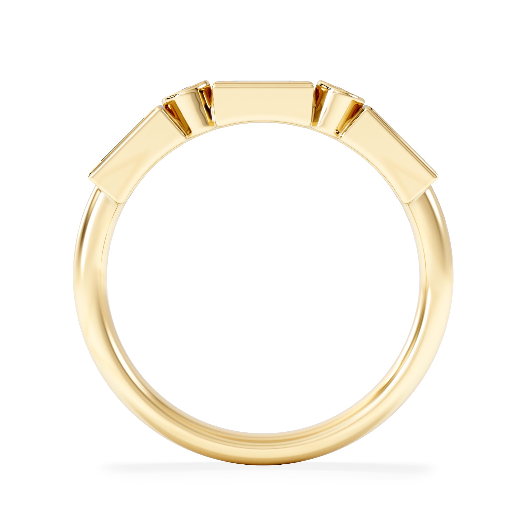 Forme 0.37ct Baguette Cut Lab Emerald 5 Stone Ring in 18K Gold Vermeil